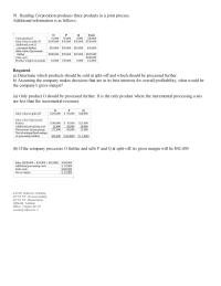 Chapter 9 3 Reading Corporation Produces Three Products Joint