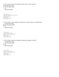 Chapter 17 2 How Much The Total Contribution margin Sales volume