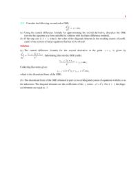 Chapter 11 Homework difference formula for approximating the second derivative