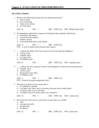 Chapter 4 The appropriate standard for comparison of financial ratios probably&nbsp;