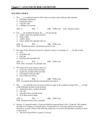 Chapter 7 The Standard Deviation Returns Gamma Percent And
