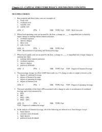 Chapter 13 When fixed operating costs are incurred by the firm