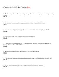 Chapter 4 1 Which The Following Not Characteristic Job order