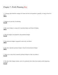 Chapter 7 1 Which The Following Advantage Budgeting Forces