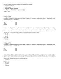 Chapter 7 2 Which The Following Budgets Can Used