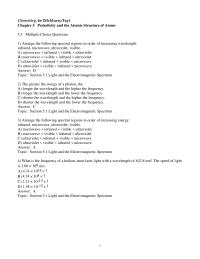 Chapter 5 1 Arrange the following spectral regions in order of increasing