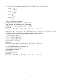 Chapter 7 2 what would be the expected bond orders for