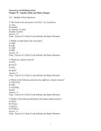 Chapter 10 1 Which covalent bond is the most polar