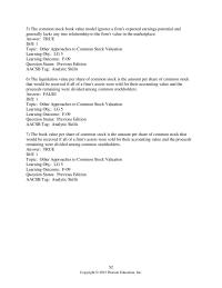 Chapter 7 4 The common stock book value model ignores a firm’s expected