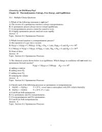 Chapter 16 1 Which of the following processes are spontaneous