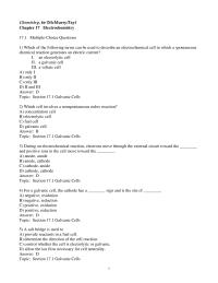 Chapter 17 1 Doubling all the coefficients in the equation for the cell