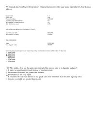 Chapter 7 2 Selected Data From Carson Corporations Financial