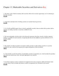 Chapter 13 1 marketable securities must be readily convertible into