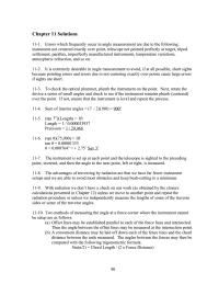 Civil Engineering Chapter 11 Homework Errors which frequently occur in angle measurement are due to