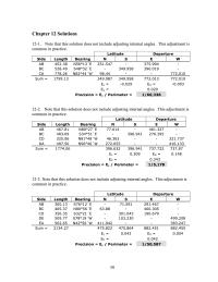 Civil Engineering Chapter 12 Homework Note that this solution does not include adjusting internal angles