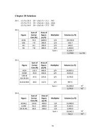 Civil Engineering Chapter 20 Homework Sum of Area of Figure Corner Figure Multiplier Volume