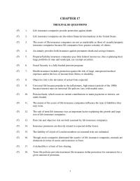 Chapter 17 The Major Areas Business For Life Insurance