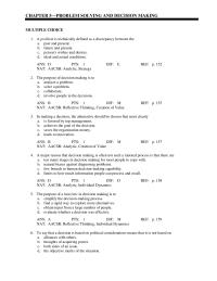 Chapter 5 A major reason that decision making is often not such a&nbsp;