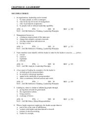 Chapter 10 major characteristic of high achieving leaders