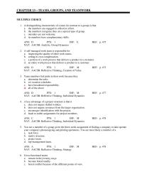 Chapter 13 A self-managed work team is responsible for a
