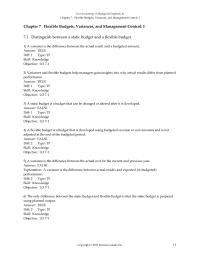 Chapter 7 A variance is the difference between the actual result and a budgeted amount