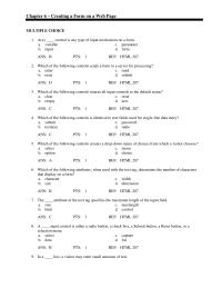 Chapter 6 Which of the following controls sends a form to a server
