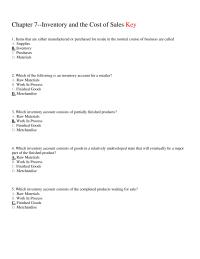 Chapter 7 Items That Are Either Manufactured Purchased For