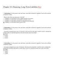Chapter 10 Instructions Use The Present Value And Future