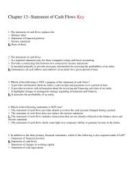 Chapter 13 The Statement Cash Flows Replaces The Balance