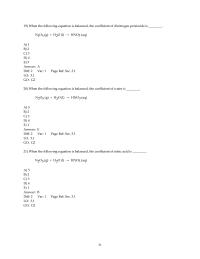 Chapter 3 2 When the following equation is balanced, the coefficient