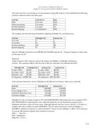 Chapter 16 Customer output unit-level costs, product-handling costs of each product