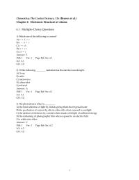 Chapter 6 1 Of the following transitions in the Bohr hydrogen atom