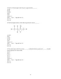 Chapter 9 3 Using the VSEPR model, the molecular geometry of the central