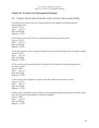 Chapter 20 &nbsp;Ordering costs consist of the costs of goods acquired from suppliers