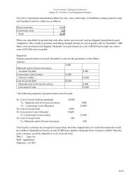 Chapter 20 Corry Corporation manufactures filters for cars