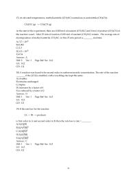 Chapter 14 2 A reaction was found to be second order in carbon monoxide