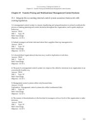 Chapter 23 A management control system is a means of gathering