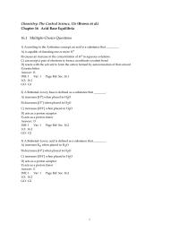 Chapter 16 1 The molar concentration of hydronium ion in pure water
