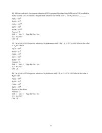 Chapter 16 2 The Concentration Hydroxide Ion This Solution