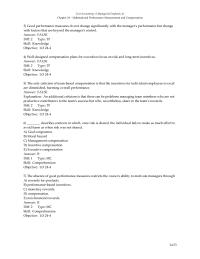Chapter 24 Which type of compensation is most prevalent when a satisfactory