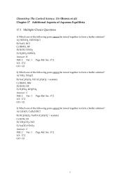 Chapter 17 1 Which one of the following pairs cannot be mixed together