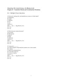Chapter 23 1 What two oxidation states are more frequently observed&nbsp;