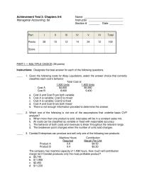 Chapter 3 Nova Supreme has a weighted-average unit contribution margin