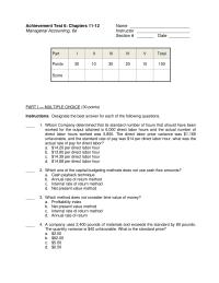 Chapter 6 Which method does not consider time value of money