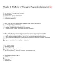 Chapter 2 1 The Main Focus Managerial Accounting Is Decision
