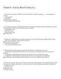 Chapter 6 Activity based Costing Method Cost Allocation That Useful
