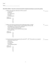 Chapter 5 Krebs Cycle Glycolysis Answer Explanation&nbsp;