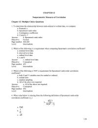 Chapter 12 Which of the following is NOT a requirement for Spearman’s&nbsp;