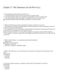 Chapter 17 1 The Main Purpose The Statement Cash Flows