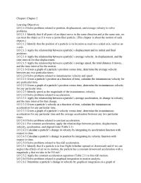 Chapter 2 Apply the relationship between a particle’s average velocity